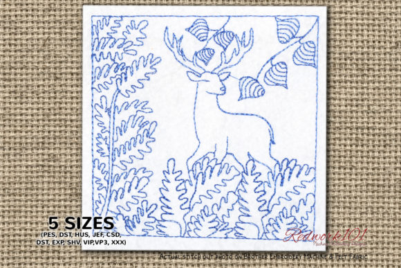 Abstract Deer Design Lineart for Embroidery Products
