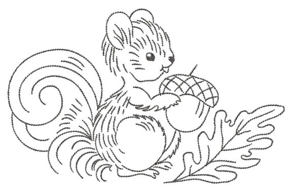 Squirrel Simplistic Lines Embroidery Review